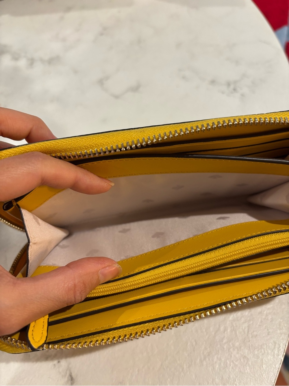Kate Spade Yellow Pebbled Leather Zip-Around Wallet - Picture 5 of 10